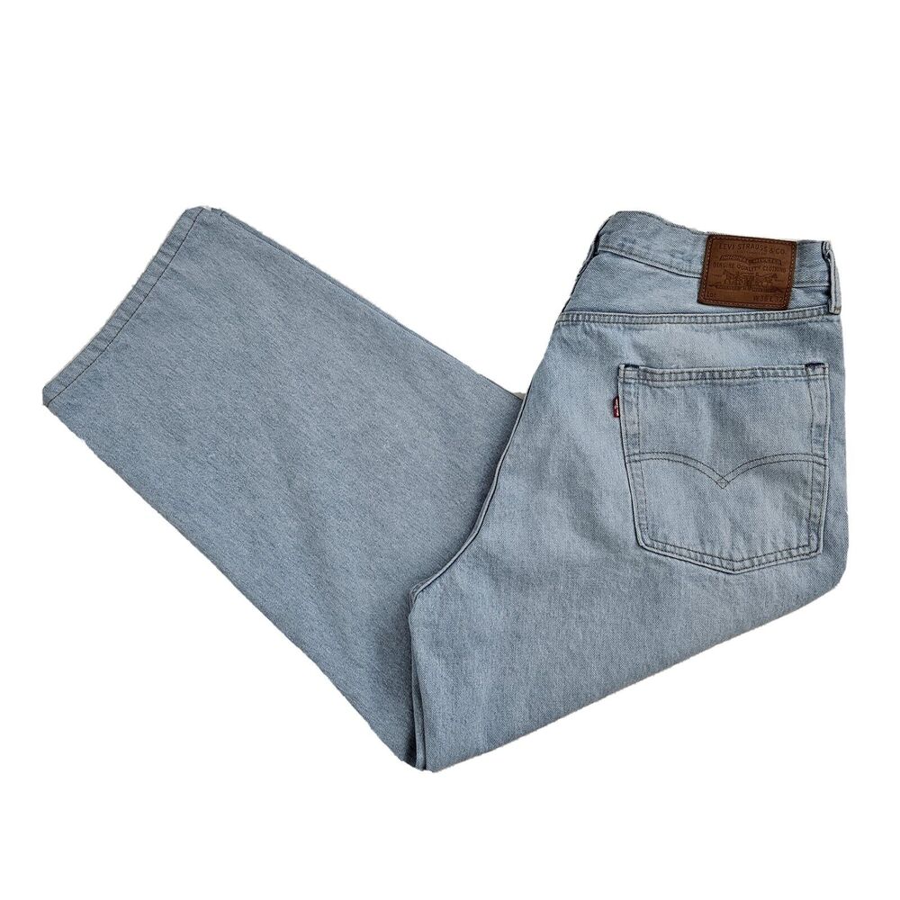 Levi's Premium Mens 36x32 Stay Baggy Taper Fit Big E Blue Denim Jeans 37x27 Actu